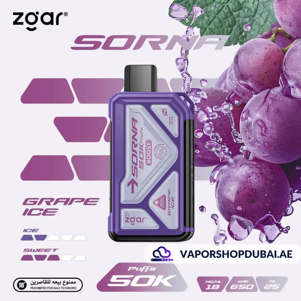 ZGAR Sorna 50000 Puffs Disposable Vape In UAE 2 ZGAR Sorna 50000 Puffs