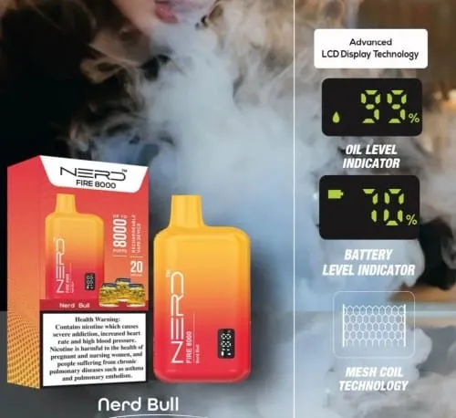 NERD™ FIRE 8000 PUFFS Disposable Vape In UAE 2 NERD™ FIRE 8000 PUFFS