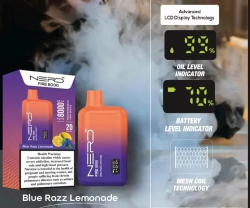 NERD™ FIRE 8000 PUFFS Disposable Vape In UAE 7 NERD™ FIRE 8000 PUFFS