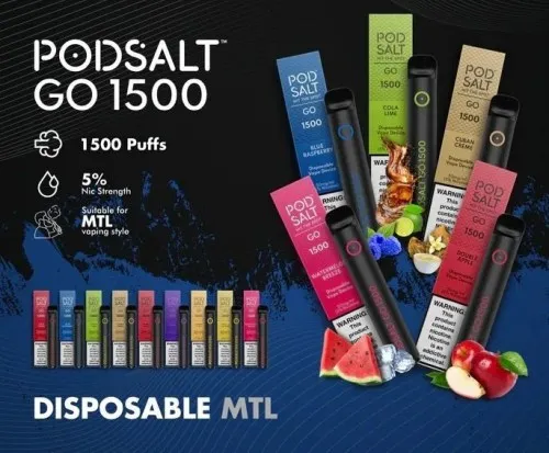 PODSALT GO 1500 PUFFS 4 PODSALT GO 1500 PUFFS