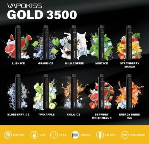 VAPOKISS GOLD Disposable Vape In UAE 2 VAPOKISS GOLD