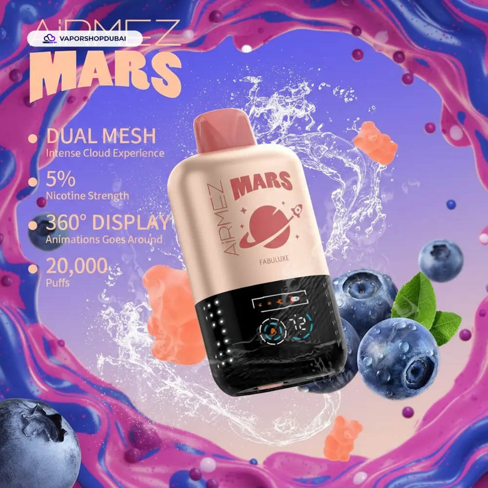 AiRMEZ Mars 20000 Puffs Disposable Vape In UAE 36 fabuluxe-blueberry-candy