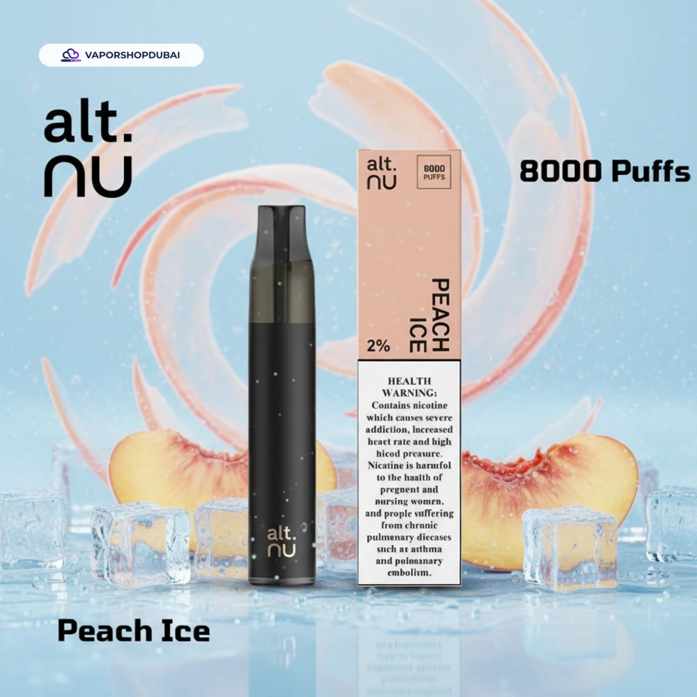 Alt Nu 8000 Puffs Disposable Vape 20mg in DUBAI, UAE 26 peach-ice