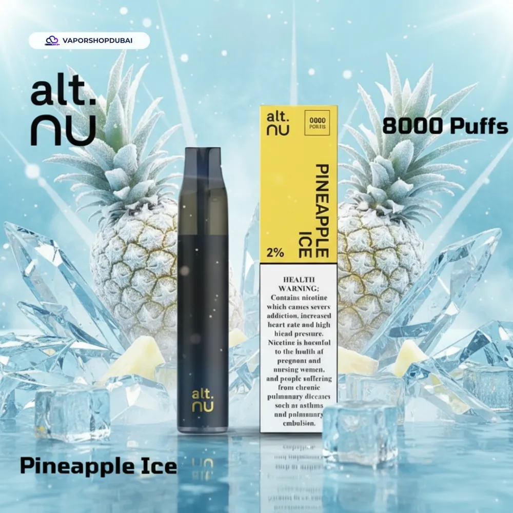 Alt Nu 8000 Puffs Disposable Vape 20mg in DUBAI, UAE 27 pineapple-ice