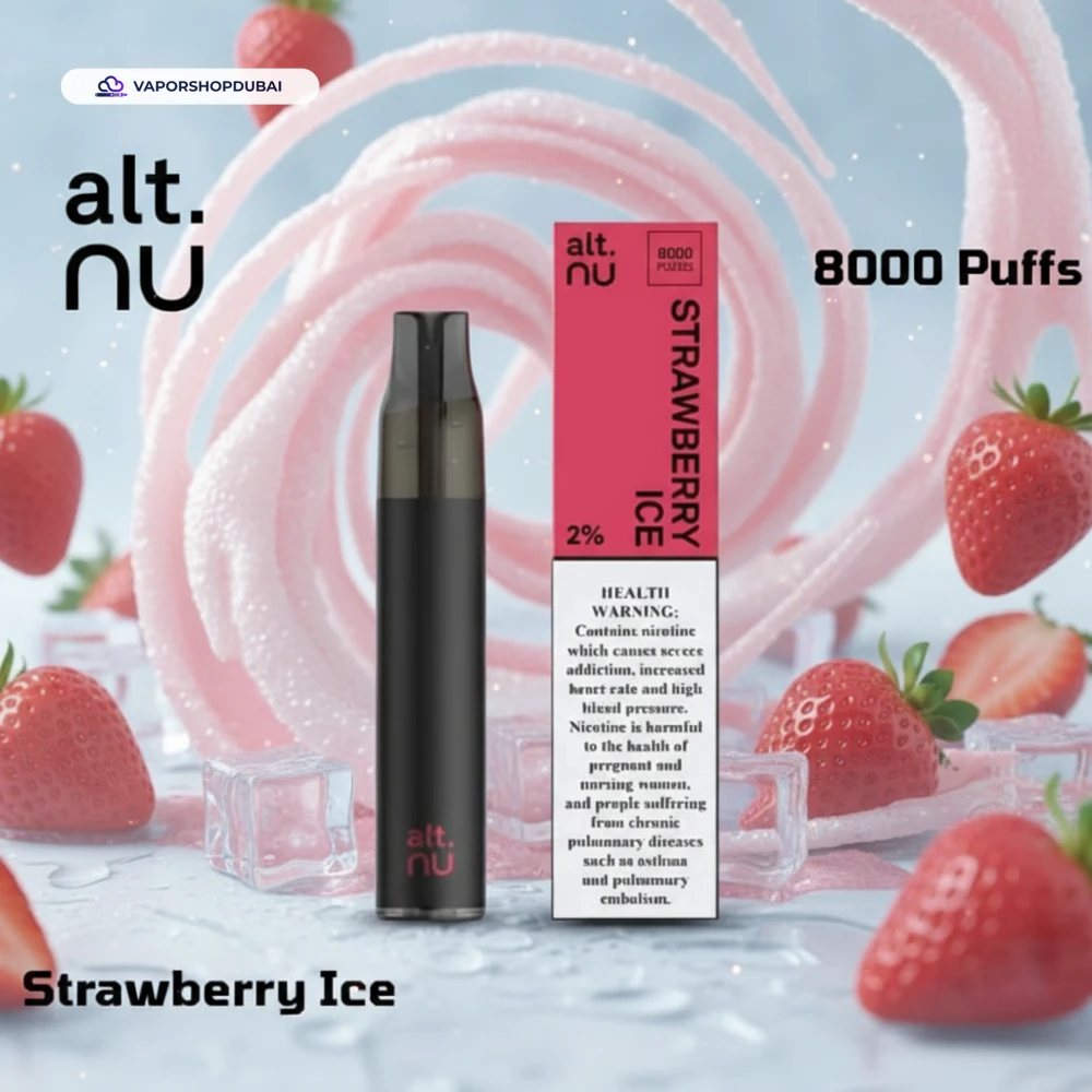 Alt Nu 8000 Puffs Disposable Vape 20mg in DUBAI, UAE 28 strawberry-ice