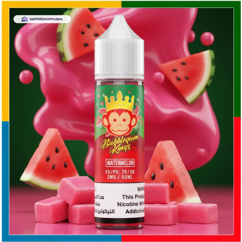BUBBLEGUM KINGS WATERMELON 60ML (FREEBASE) E-Liquid In UAE 1 BUBBLEGUM KINGS WATERMELON 60ML (FREEBASE)