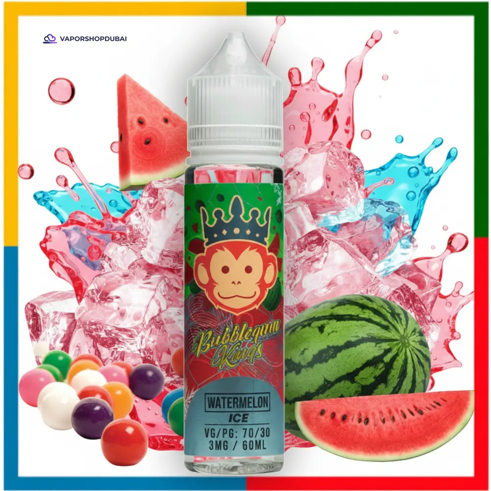 BUBBLEGUM KINGS WATERMELON ICE 60ML (FREEBASE) E-Liquid In UAE 1 BUBBLEGUM KINGS WATERMELON ICE 60ML (FREEBASE)