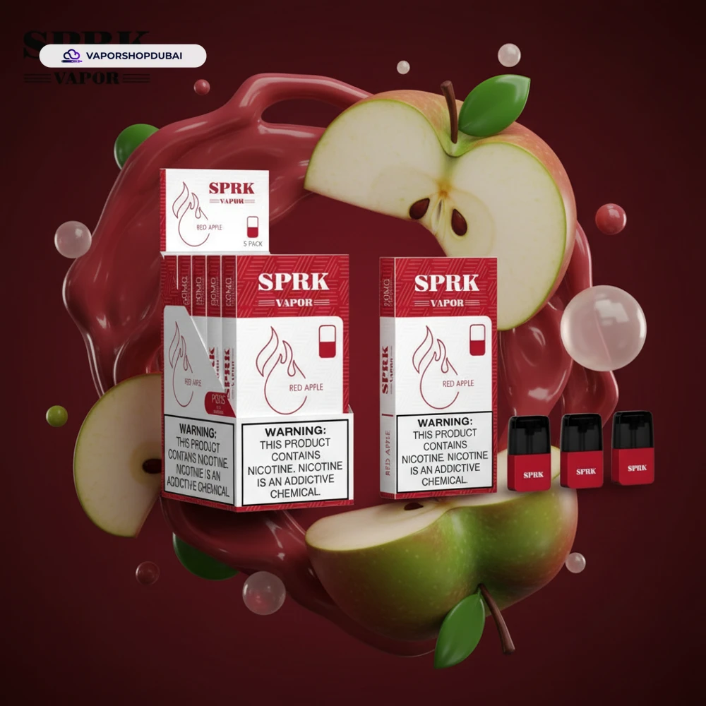 SPRK Vapor V4 Pods (Compatible with Myle V4 Pod System) Pod Kit In UAE 8 red-apple