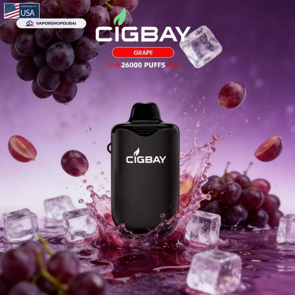 Cigbay 26000 Puffs Disposable Vape Kit 20mg in the UAE 26 grape