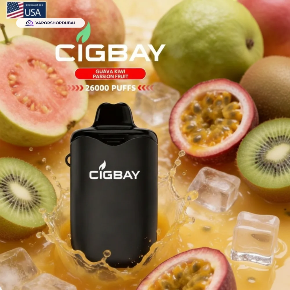 Cigbay 26000 Puffs Disposable Vape Kit 20mg in the UAE 27 guava-kiwi-passion-fruit