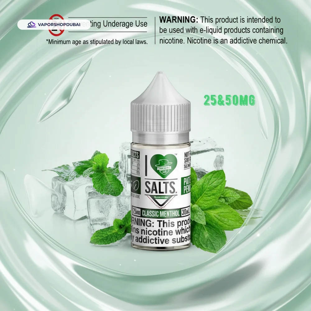 CLASSIC MENTHOL I Love Salts by Mad Hatter Juice E-Liquid In UAE 2 Premium