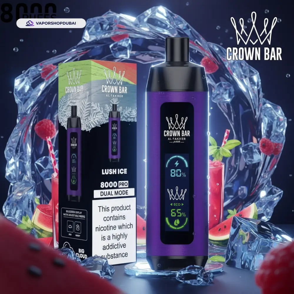 Crown Bar Al Fakher 8000 Pro DTL 8000Puffs Dual Mode Disposable Vape In UAE 8 Crown Bar Al Fakher 8000 Pro DTL 8000Puffs Dual Mode Disposable Vape In UAE
