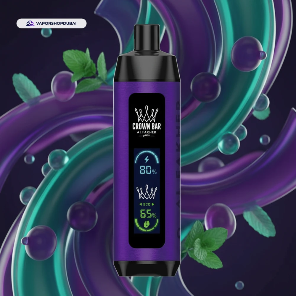 Crown Bar Al Fakher 8000 Pro DTL 8000Puffs Dual Mode Disposable Vape In UAE 48 grape-mint