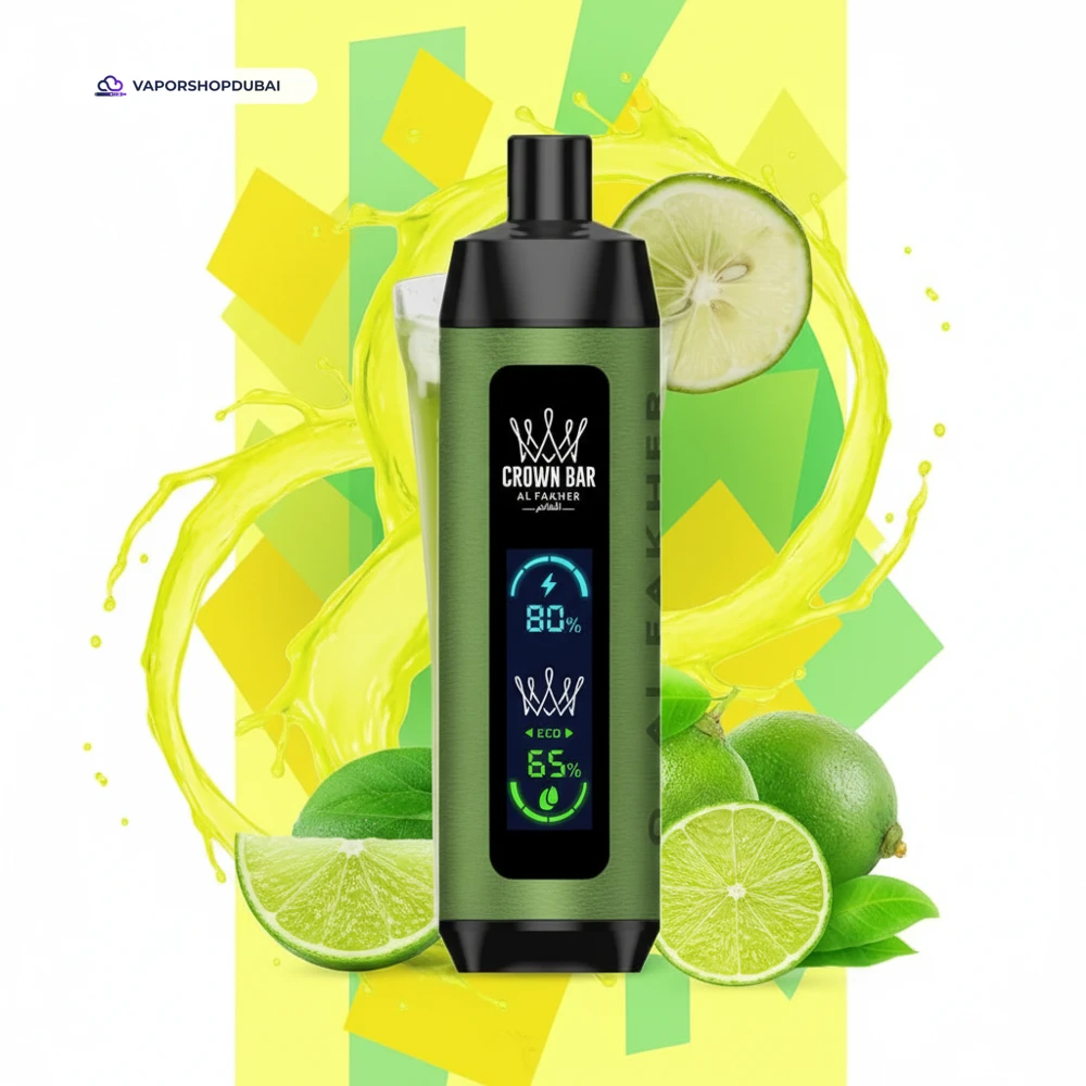 Crown Bar Al Fakher 8000 Pro DTL 8000Puffs Dual Mode Disposable Vape In UAE 51 lemon-lime
