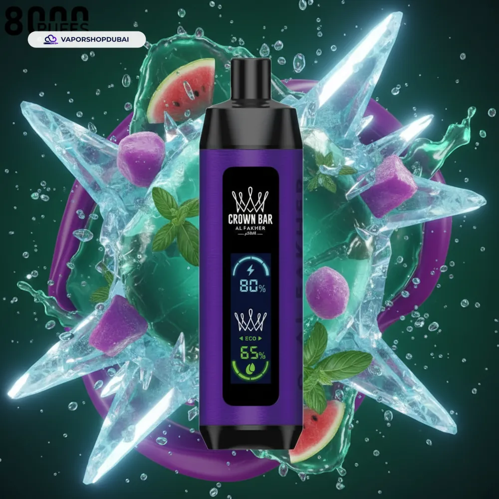 Crown Bar Al Fakher 8000 Pro DTL 8000Puffs Dual Mode Disposable Vape In UAE 53 lush-ice