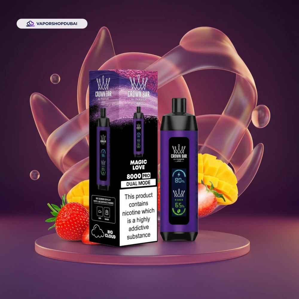 Crown Bar Al Fakher 8000 Pro DTL 8000Puffs Dual Mode Disposable Vape In UAE 54 magic-love