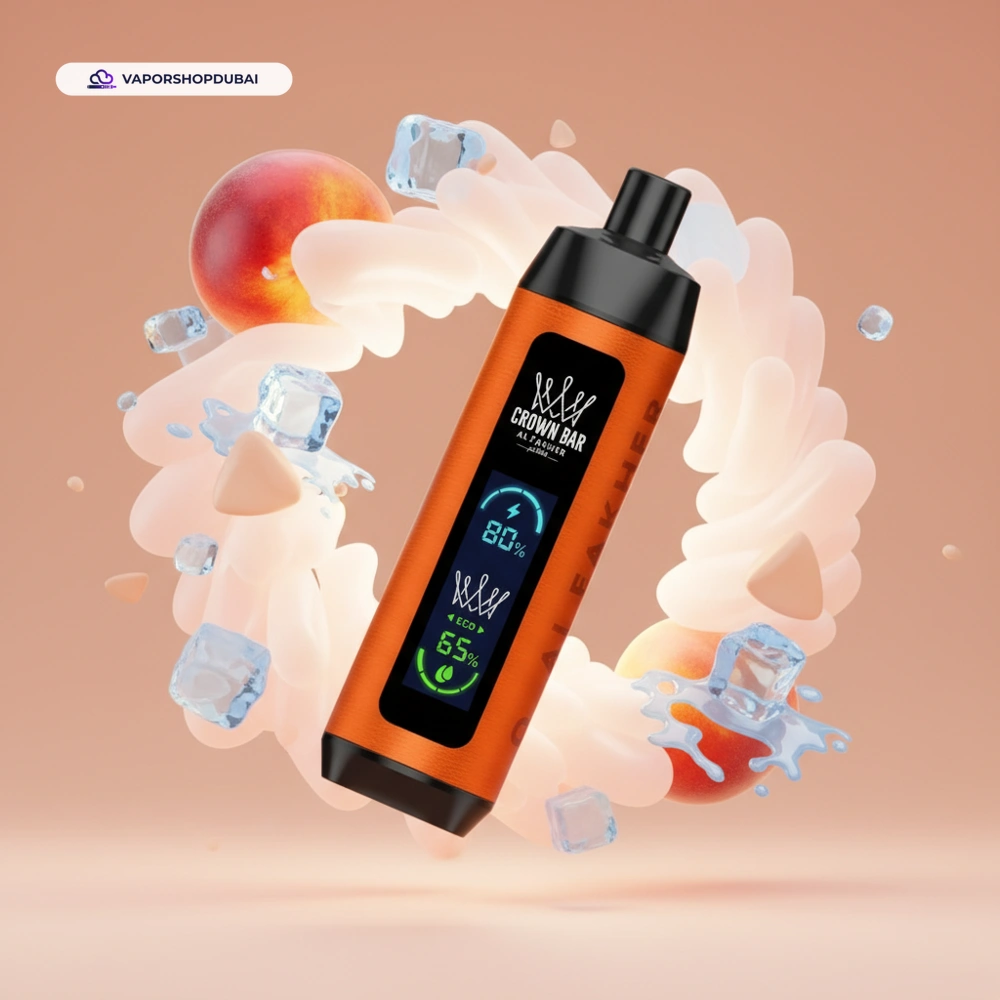 Crown Bar Al Fakher 8000 Pro DTL 8000Puffs Dual Mode Disposable Vape In UAE 56 peach-ice