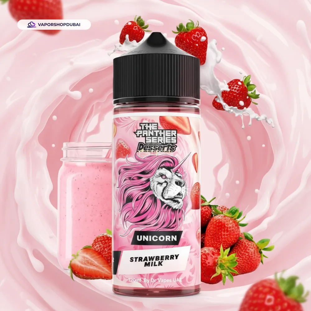 Dessert Series Unicorn Strawberry Milk 120ml By Dr Vapes E-Liquid In UAE 1 Dessert Series Unicorn Strawberry Milk 120ml By Dr Vapes in UAE