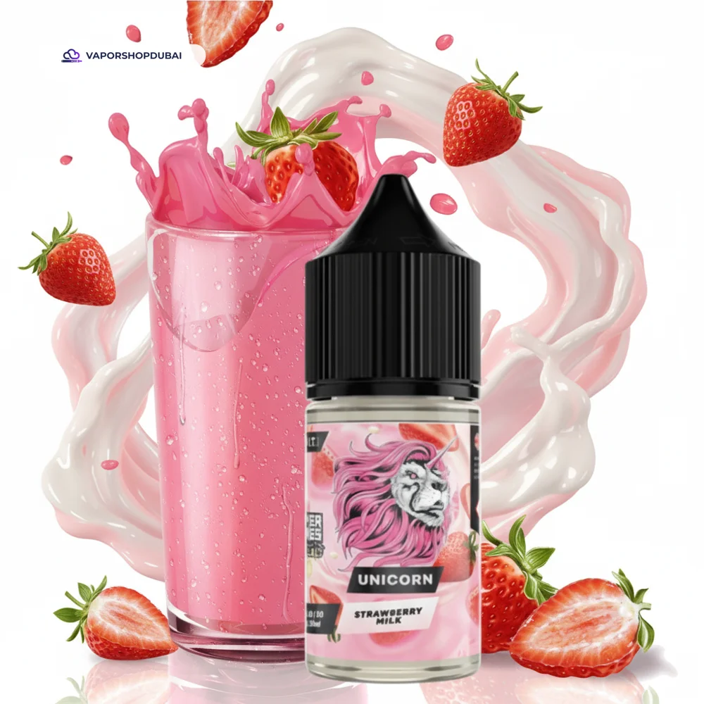 Dr Vapes Unicorn Strawberry Milk Salt 30ml E-Liquid In UAE 1 Dr Vapes Unicorn Strawberry Milk Salt 30ml In UAE
