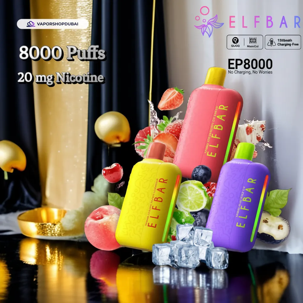 ELF Bar EP8000 Vape In UAE 17 ELF Bar EP8000 Disposable Vape 8000 Puffs 20mg In UAE