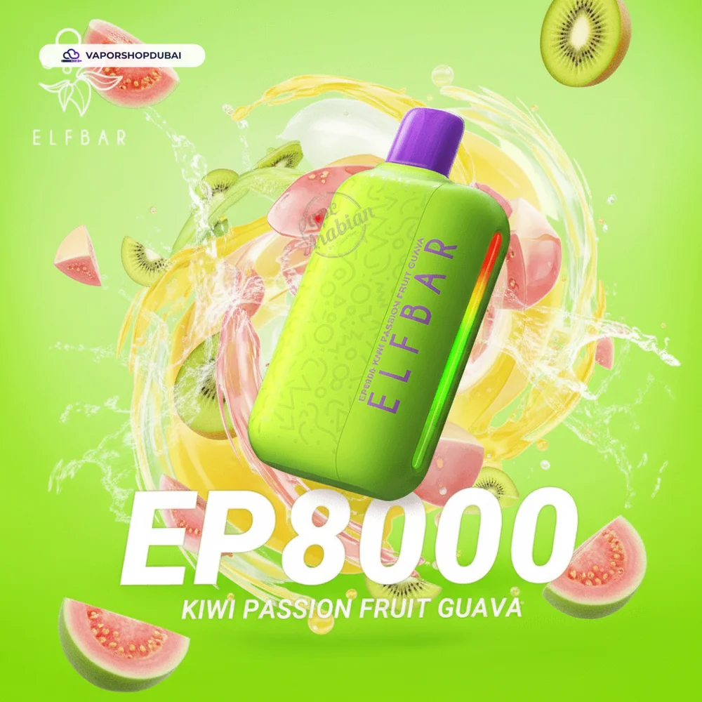 ELF Bar EP8000 Disposable Vape 8000 Puffs 20mg In UAE 40 kiwi-passion-fruit-guava