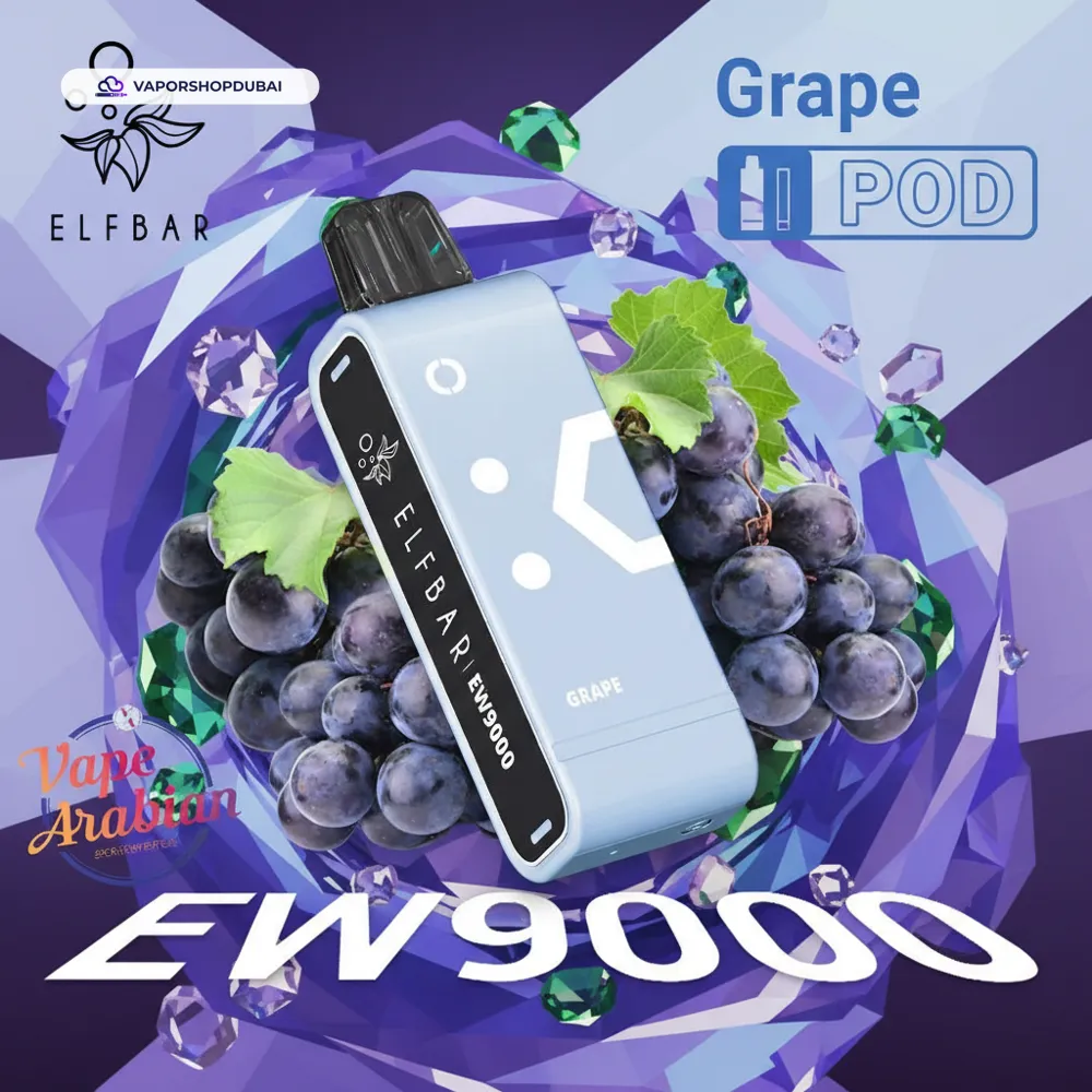 Elf Bar EW9000 Replacement Pods Prefilled 9000 Puffs In UAE 54 grape