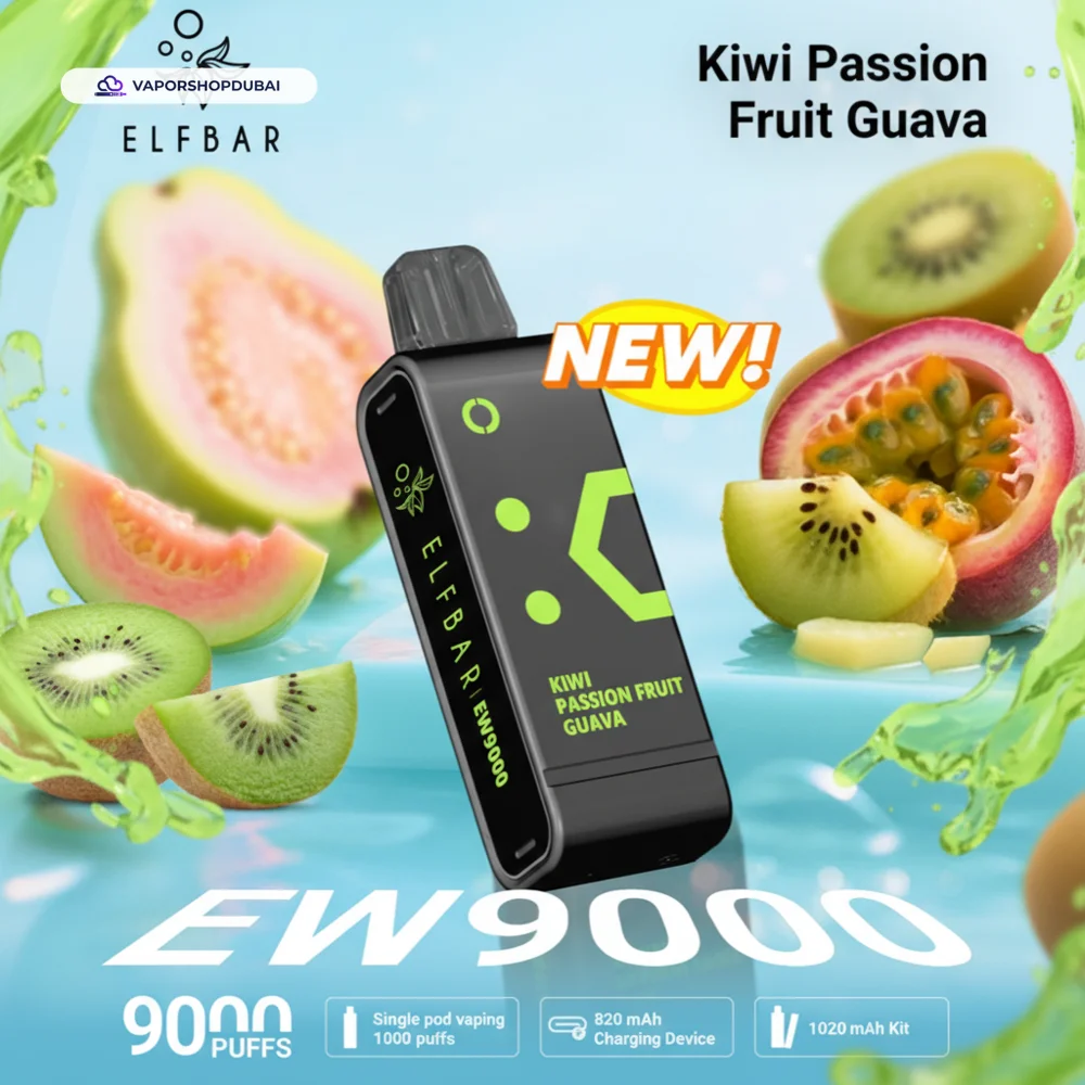Elf Bar EW9000 Replacement Pods Prefilled 9000 Puffs In UAE 44 kiwi-passion-fruit-guava