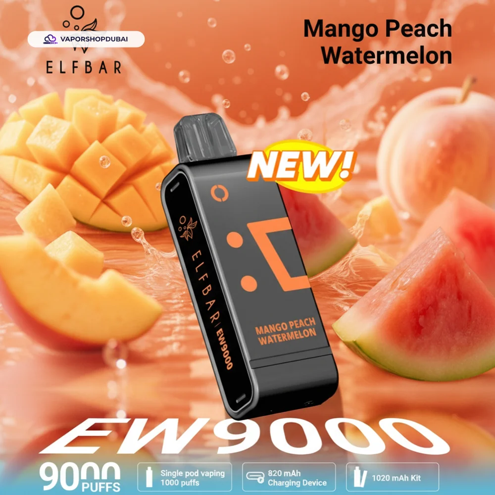 Elf Bar EW9000 Replacement Pods Prefilled 9000 Puffs In UAE 40 mango-peach-watermelon