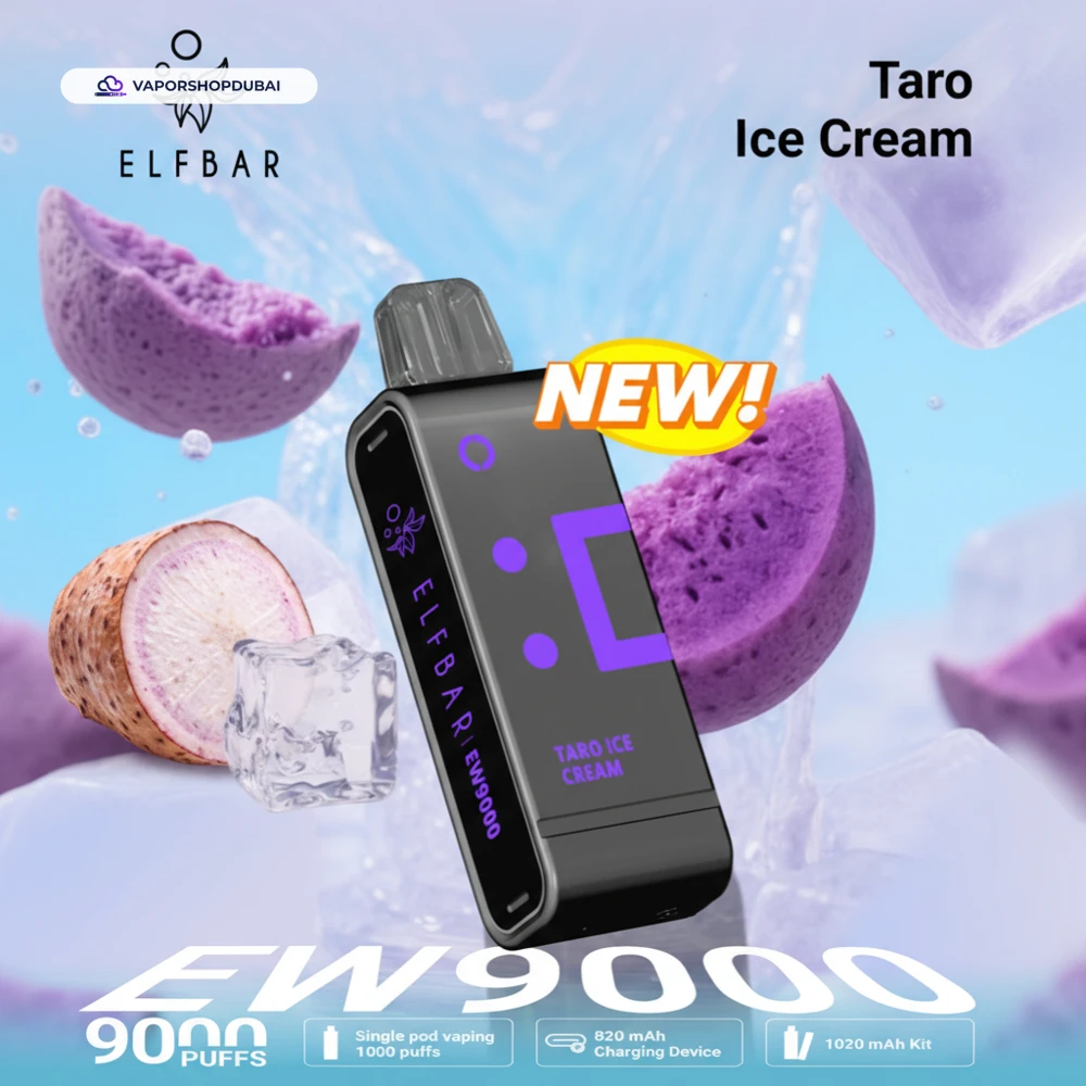 Elf Bar EW9000 Replacement Pods Prefilled 9000 Puffs In UAE 42 taro-ice-cream