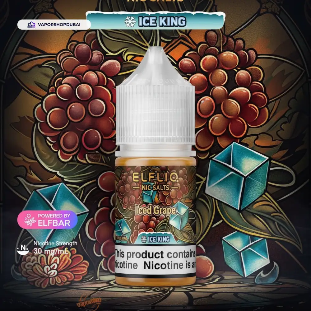 ELFLIQ Nic Salts E-Liquid In UAE 25 ELFLIQ Nic Salts 30mg Ice King In UAE