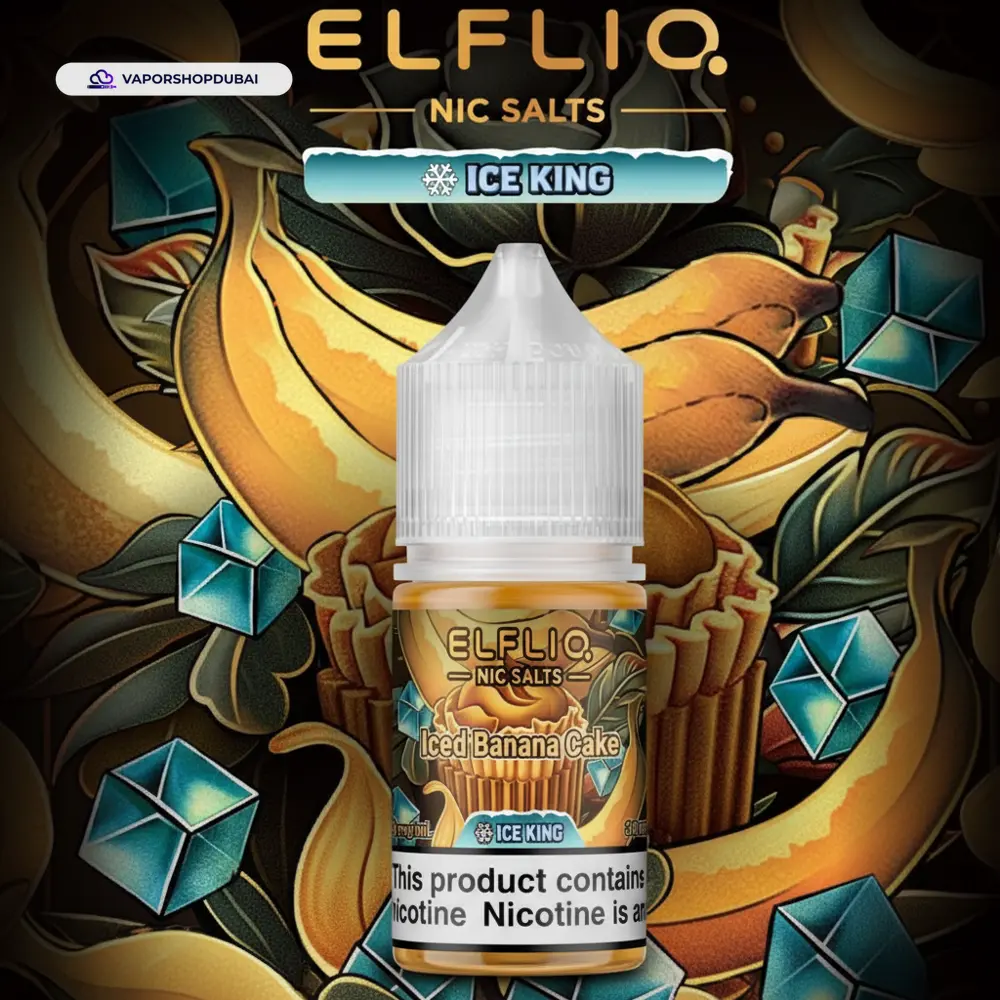 ELFLIQ Nic Salts E-Liquid In UAE 34 iced-banana-cake