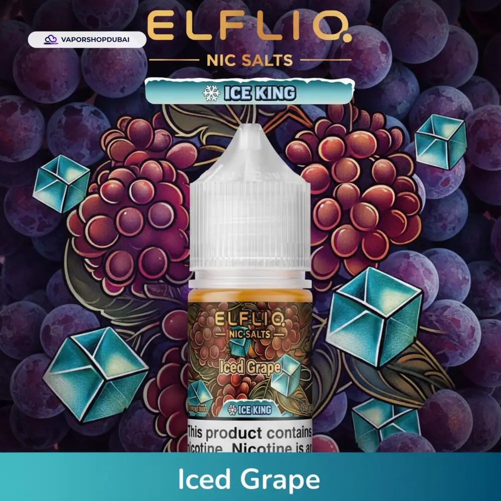 ELFLIQ Nic Salts E-Liquid In UAE 36 iced-grape