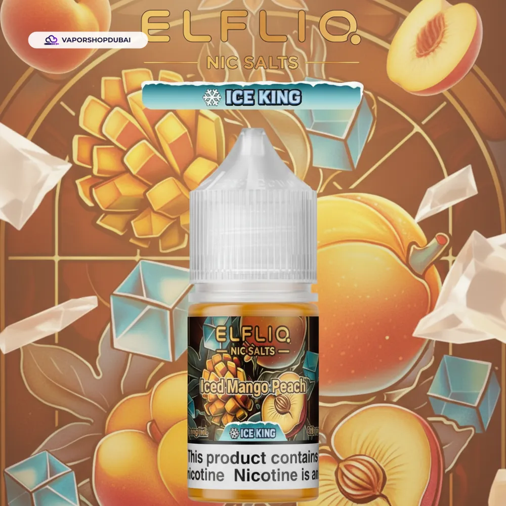 ELFLIQ Nic Salts E-Liquid In UAE 39 iced-mango-peach