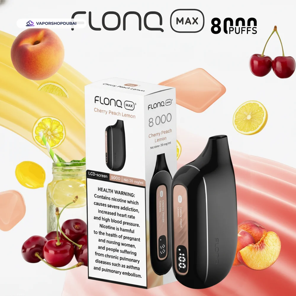 Flonq Max S 8000 Puffs Disposable Vape In UAE 22 cherry-peach-lemon
