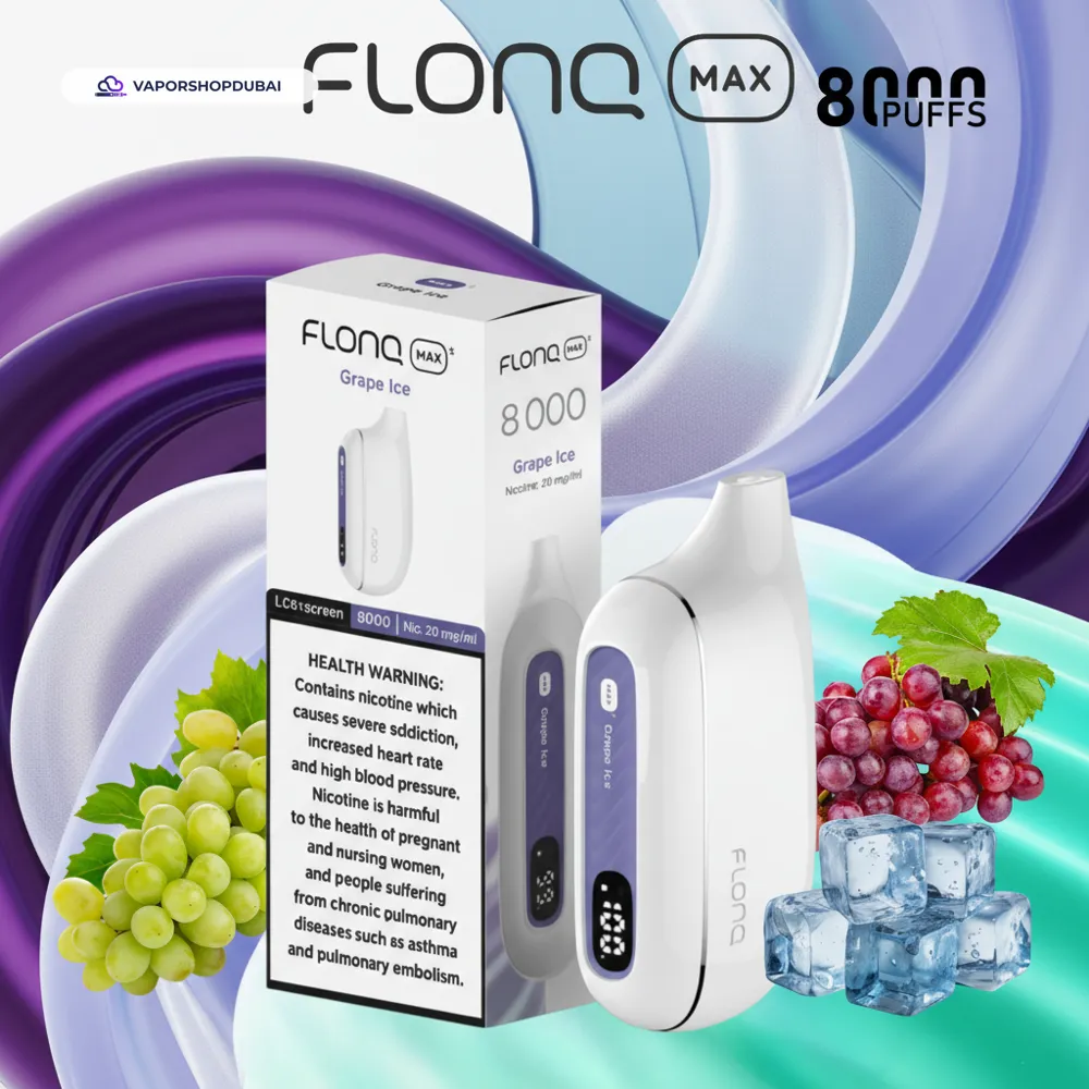Flonq Max S 8000 Puffs Disposable Vape In UAE 24 grape-ice