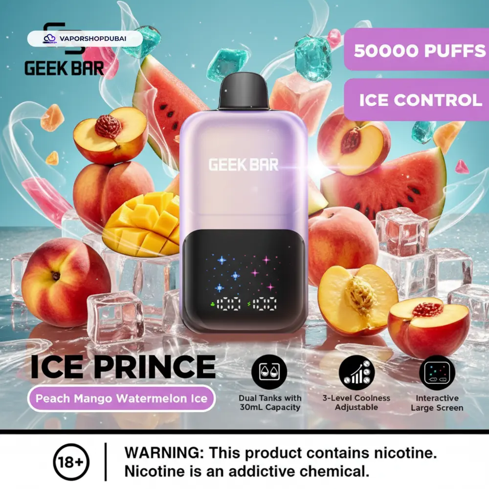 Geek Bar Ice Prince 50000 Puffs Disposable Vape In UAE 15 Geek Bar Ice Prince 50000 Puffs Disposable Vape In UAE