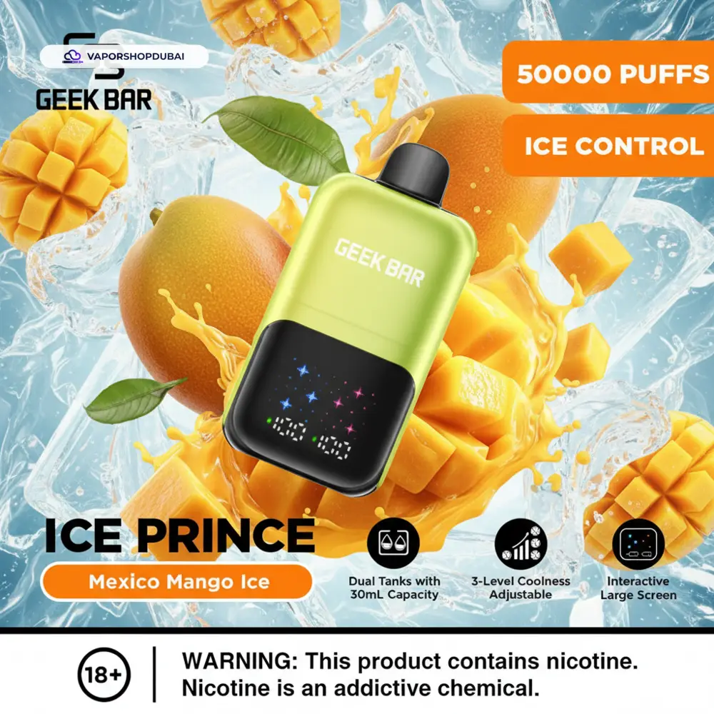 Geek Bar Ice Prince 50000 Puffs Disposable Vape In UAE 16 Geek Bar Ice Prince 50000 Puffs Disposable Vape In UAE