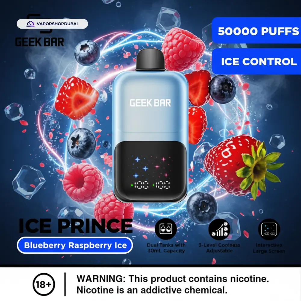 Geek Bar Ice Prince 50000 Puffs Disposable Vape In UAE 18 Geek Bar Ice Prince 50000 Puffs Disposable Vape In UAE