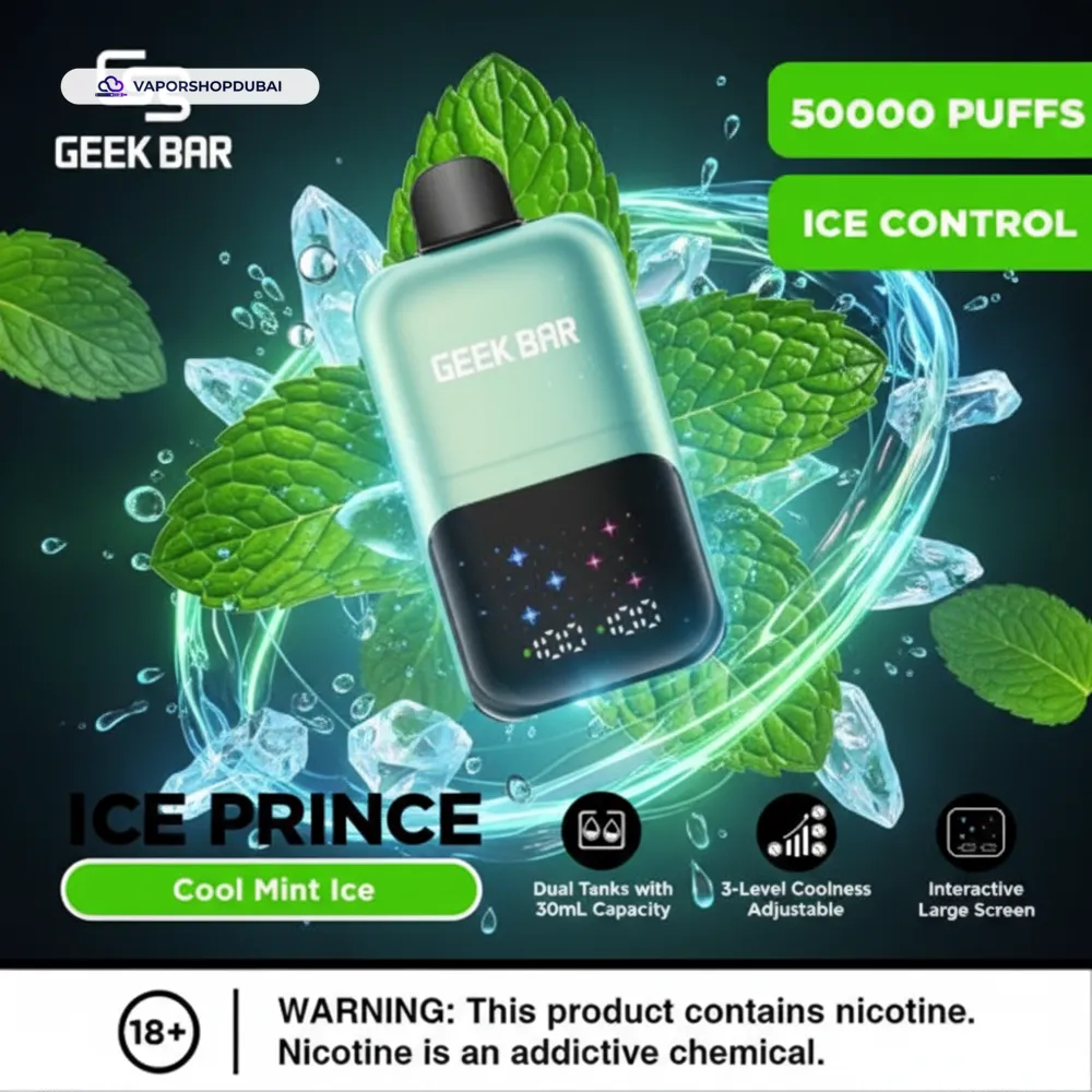 Geek Bar Ice Prince 50000 Puffs Disposable Vape In UAE 19 Geek Bar Ice Prince 50000 Puffs Disposable Vape In UAE