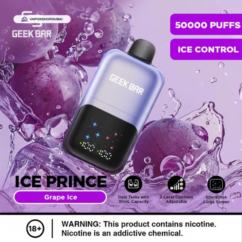 Geek Bar Ice Prince 50000 Puffs Disposable Vape In UAE 6 Geek Bar Ice Prince 50000 Puffs Disposable Vape In UAE