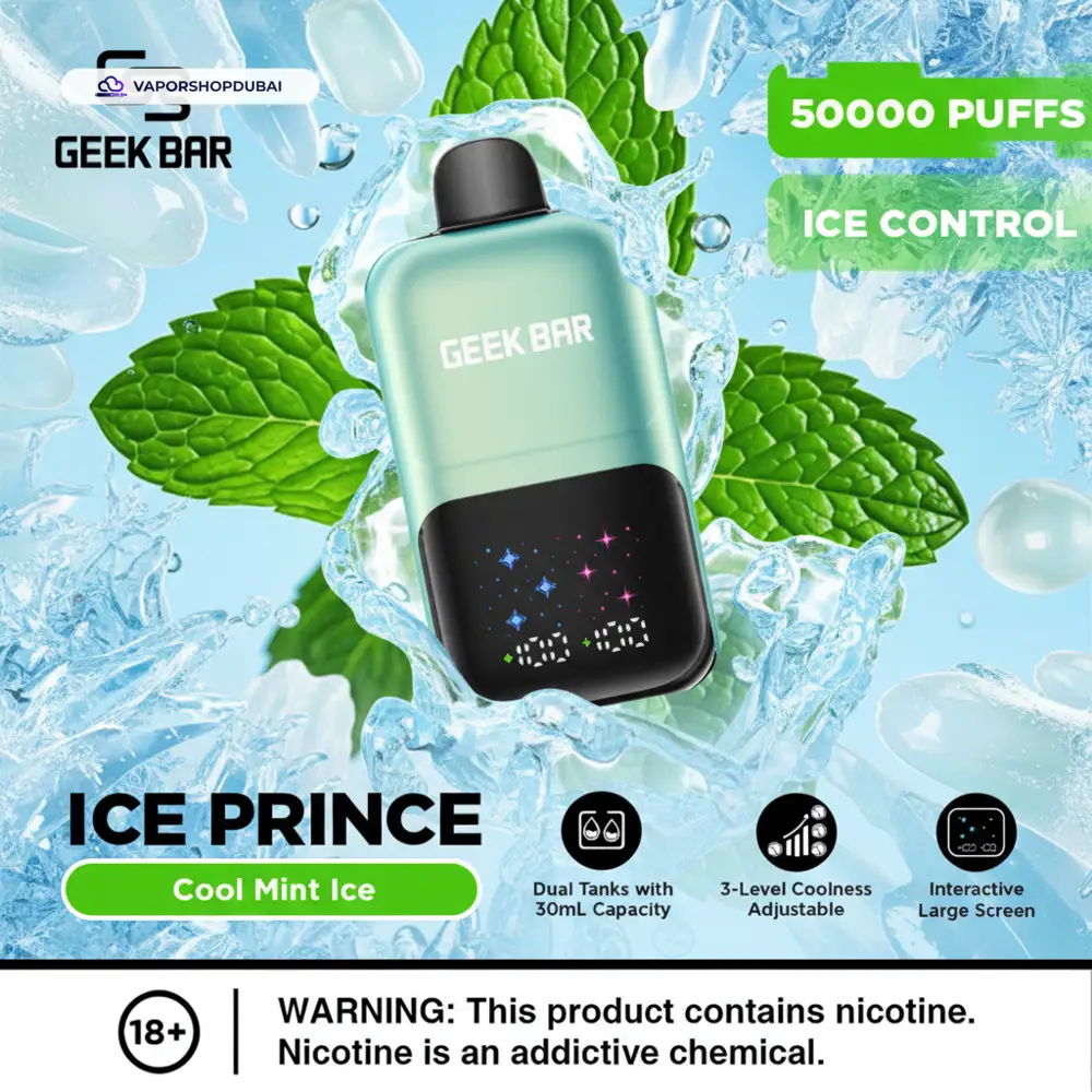 Geek Bar Ice Prince 50000 Puffs Disposable Vape In UAE 8 Geek Bar Ice Prince 50000 Puffs Disposable Vape In UAE