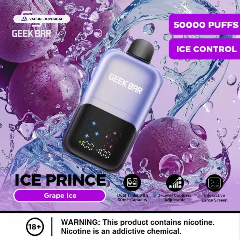 Geek Bar Ice Prince 50000 Puffs Disposable Vape In UAE 24 grape-ice