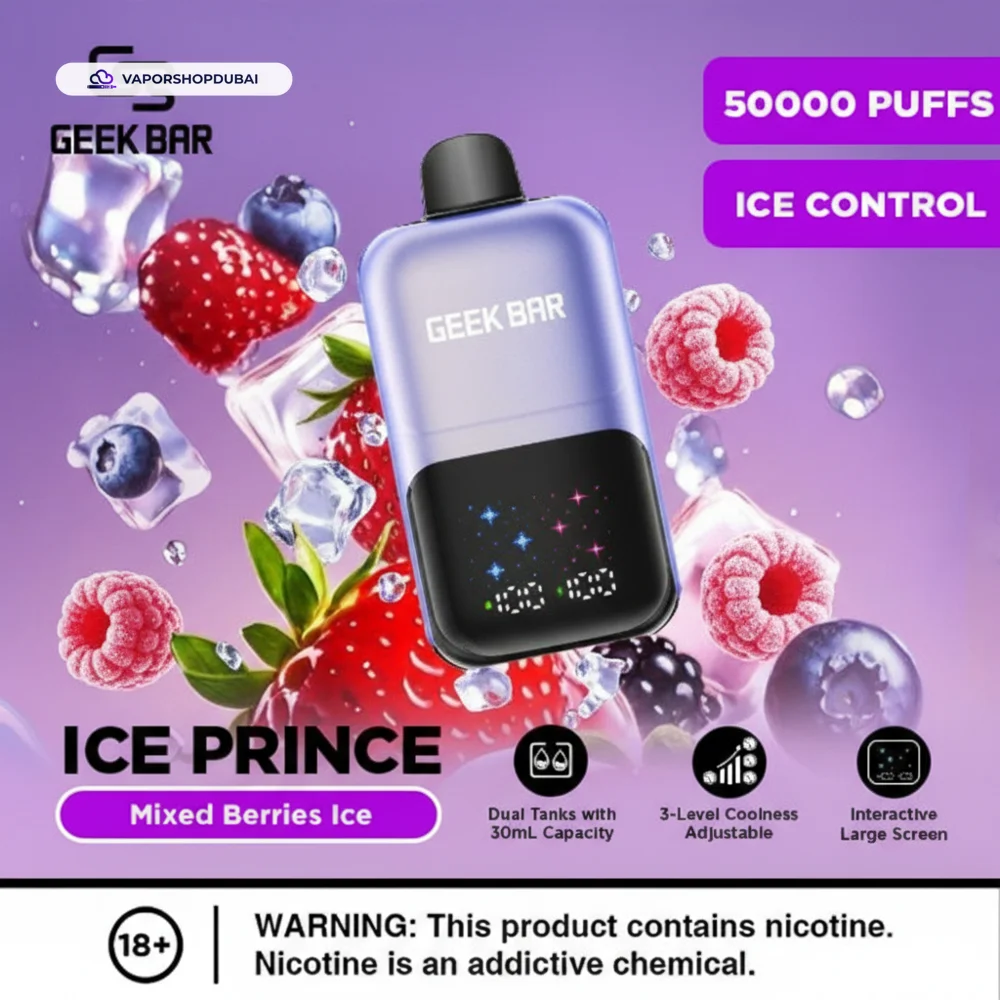 Geek Bar Ice Prince 50000 Puffs Disposable Vape In UAE 26 mixed-berries-ice