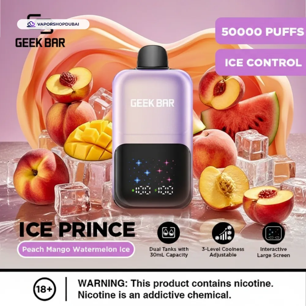Geek Bar Ice Prince 50000 Puffs Disposable Vape In UAE 27 peach-mango-watermelon-ice