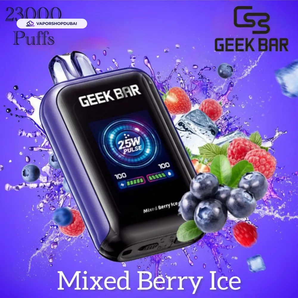 Geek Bar Watt 23000 Puffs Disposable Vape 5% (50mg) Nicotine In UAE, DUBAI 28 mixed-berry-ice