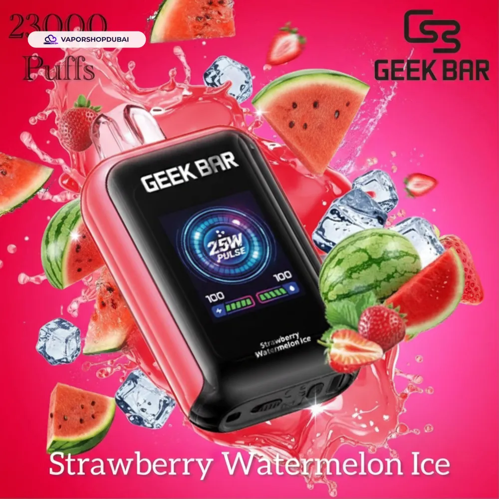 Geek Bar Watt 23000 Puffs Disposable Vape 5% (50mg) Nicotine In UAE, DUBAI 31 strawberry-watermelon-ice