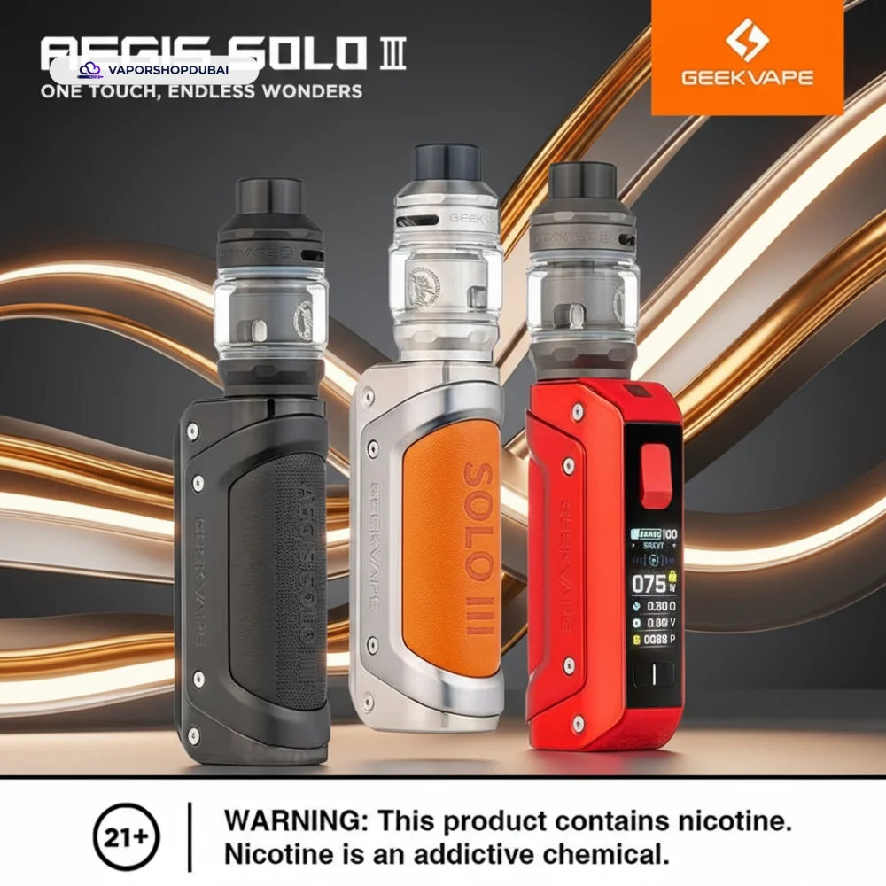 Geekvape Aegis Solo 3 Vape Kit (External Battery) 100W In DUBAI, UAE 5 Premium