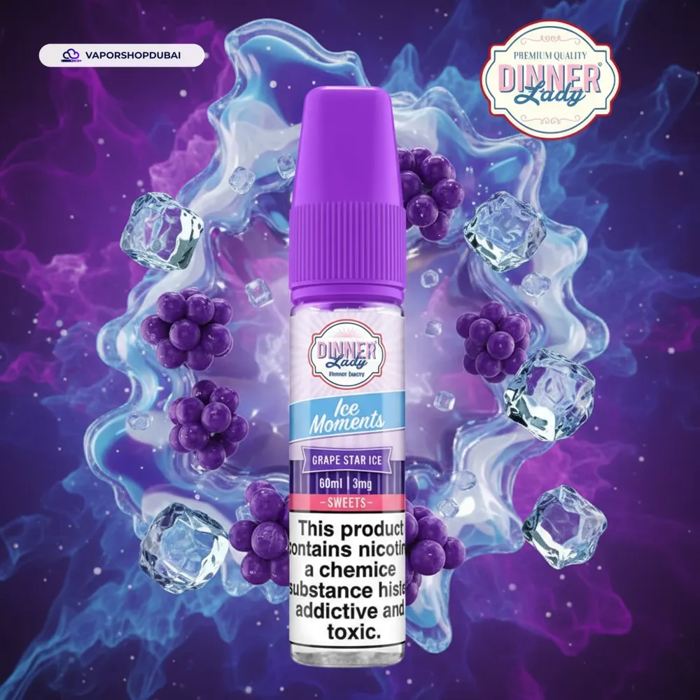 Grape Star Dinner Lady Ice Moments 60ml 3mg in UAE 1 Grape Star Dinner Lady Ice Moments 60ml 3mg in UAE