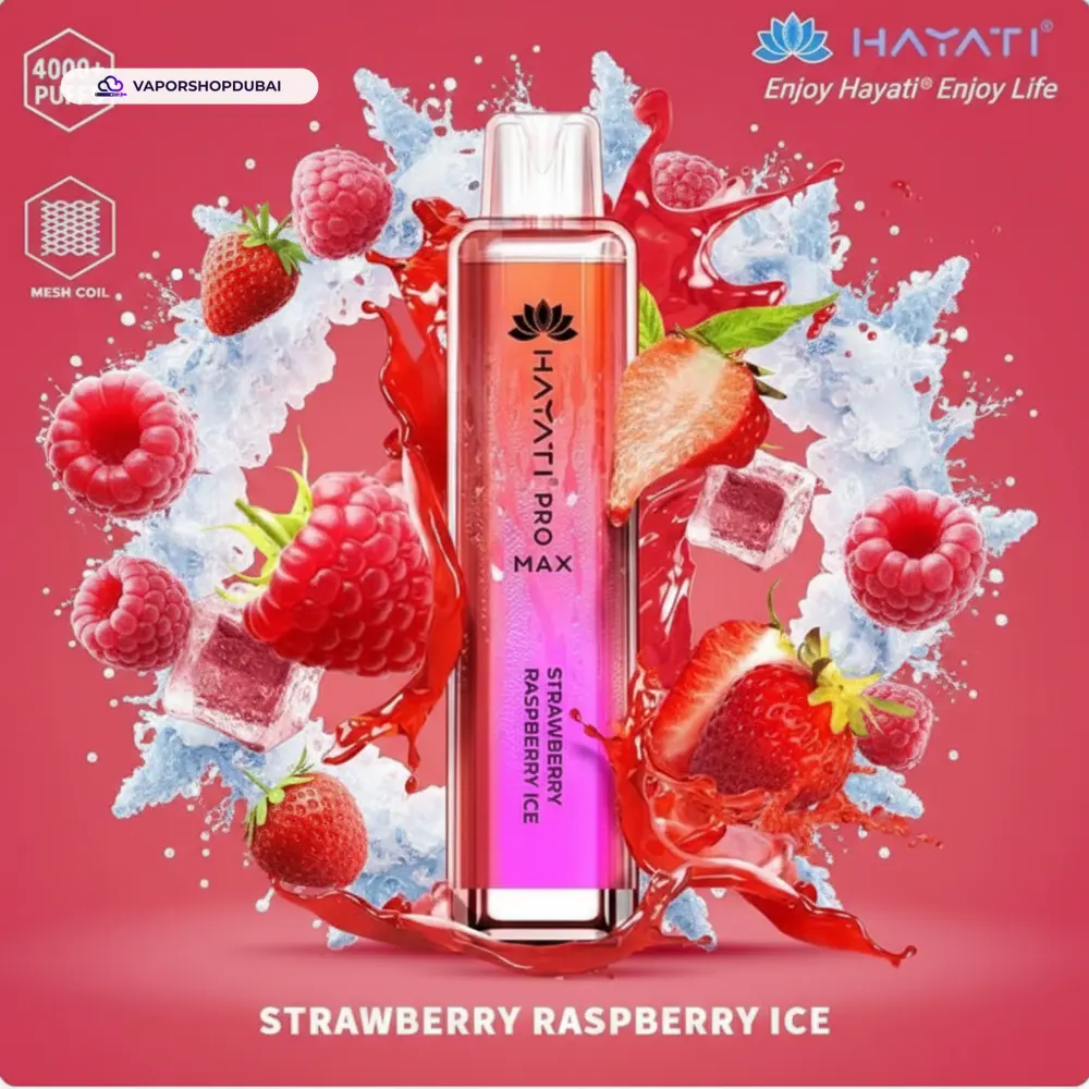 Hayati Pro Max 4000 Puffs Disposable Vape In UAE 17 strawberry-raspberry-ice