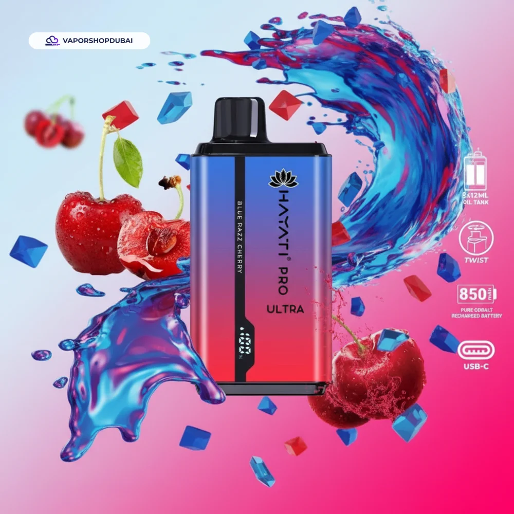 Hayati Pro Ultra 15000 Puffs Disposable Vape In UAE 54 blue-razz-cherry